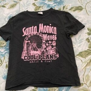 Zara Santa Monica Waves Kids T-Shirt - Black and Pink
